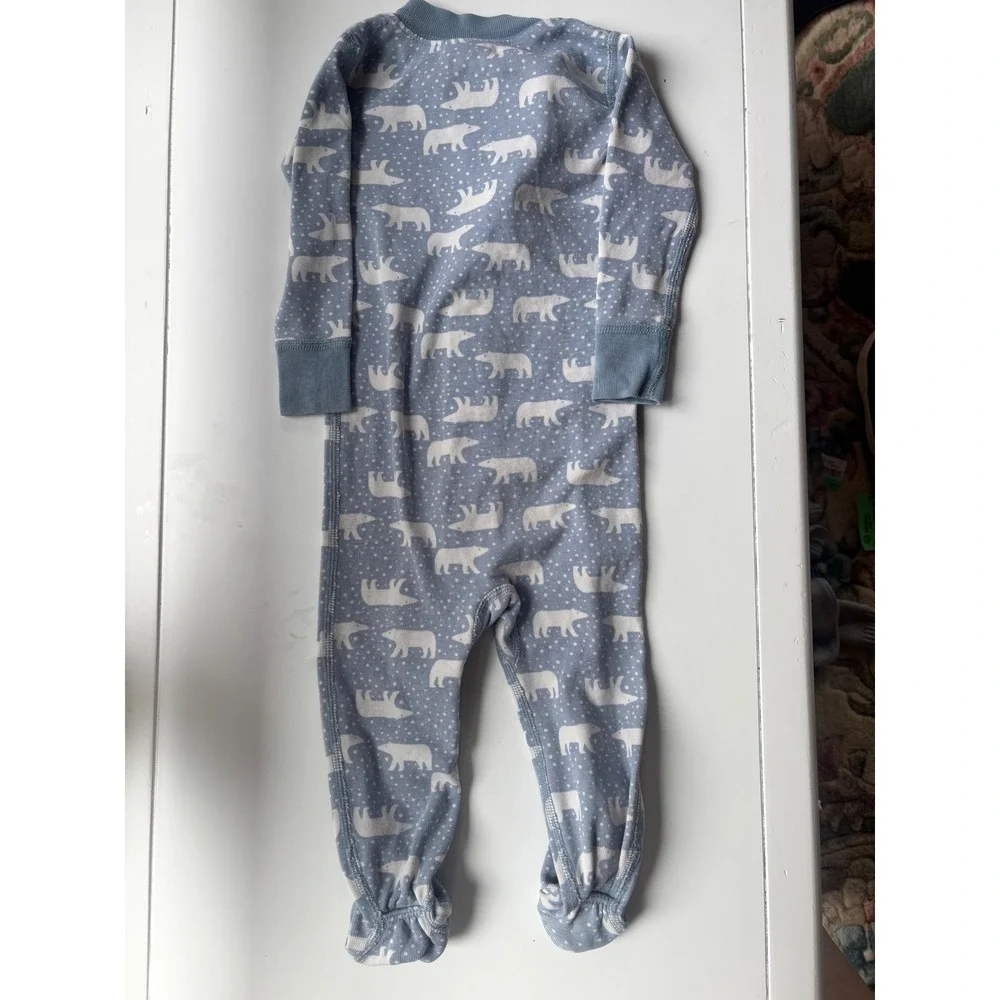 Hanna Andersson 75cm 12-18M Polar Bear Organic Cotton Footed Pajamas